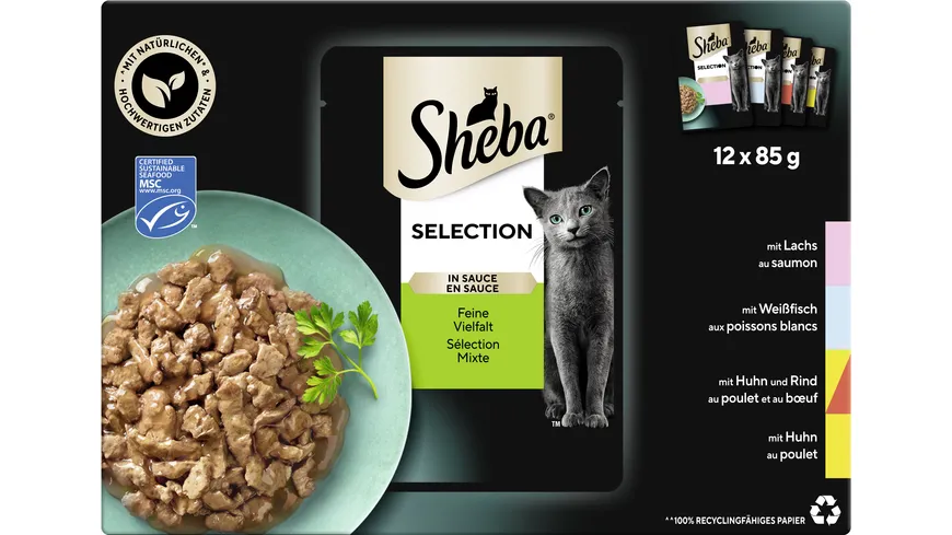 SHEBA® Selection in Sauce Feine Vielfalt Portionsbeutel 1020 g