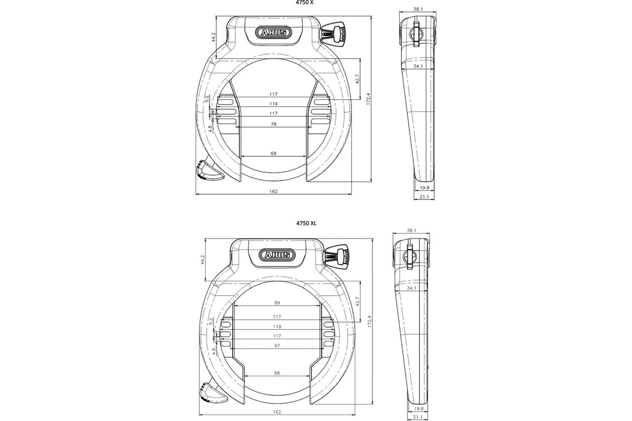 Abus Pro Amparo 4750XL NR BK Rahmenschloss