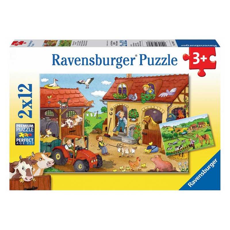 Puzzles Le travail à la ferme 2x 12 pièces