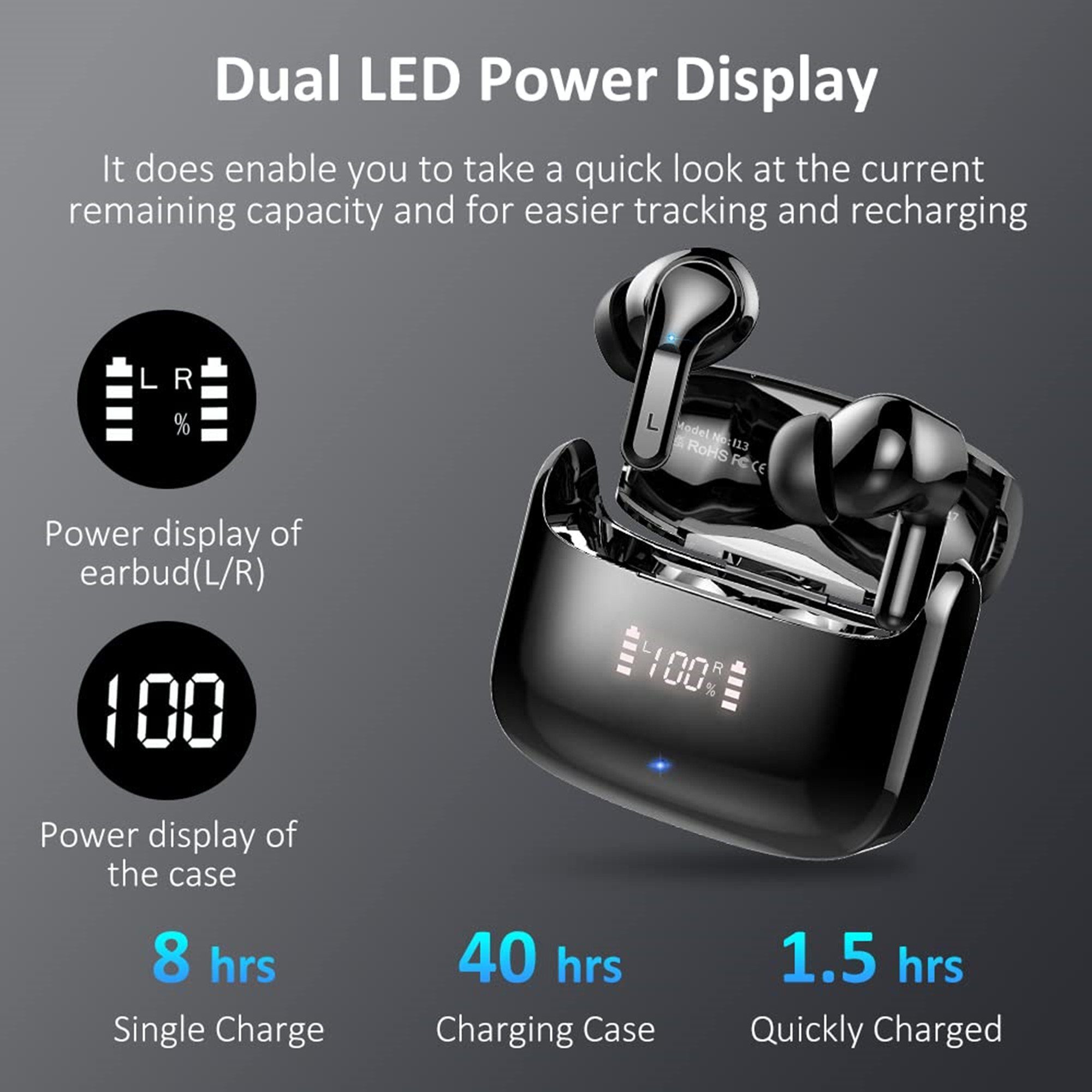 Tisoutec Bluetooth Kopfhörer,Kopfhörer Kabellos Bluetooth 5.3 In Ear Kopfhörer In-Ear-Kopfhörer (AMA derselbe Bestseller mit 4 ENC Mikrofon,2023 Neue Kabellose Kopfhörer Noise Cancelling Earbuds mit 40H Deep Bass,USB-C,IP7 Wasserdicht Ohrhörer, IPX7