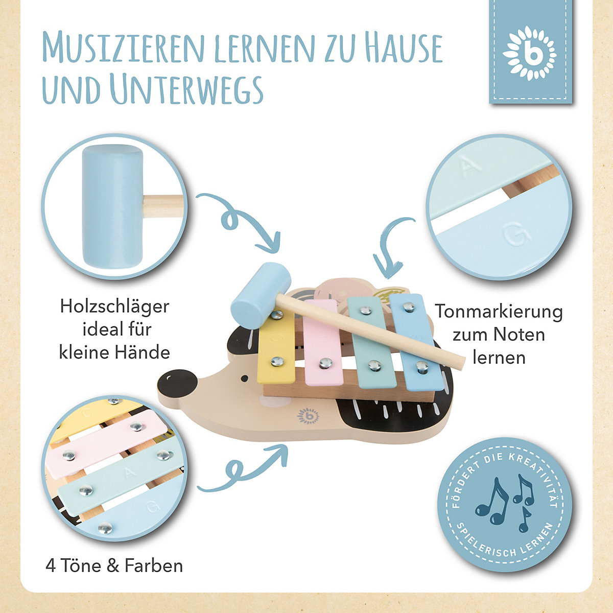 Xylophon Kinder Musik Spielzeug Musikinstrument Kinder Holzspielzeug Tiere ab 1 Xylophone