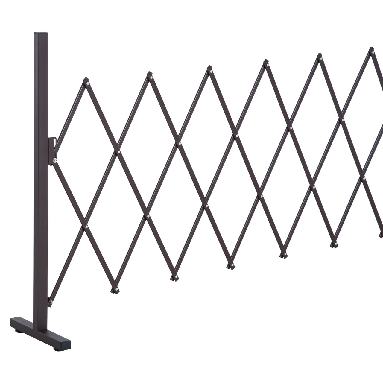 Outsunny Scherengitter Absperrgitter ausziehbar 52-405cm Garten Alu Braun