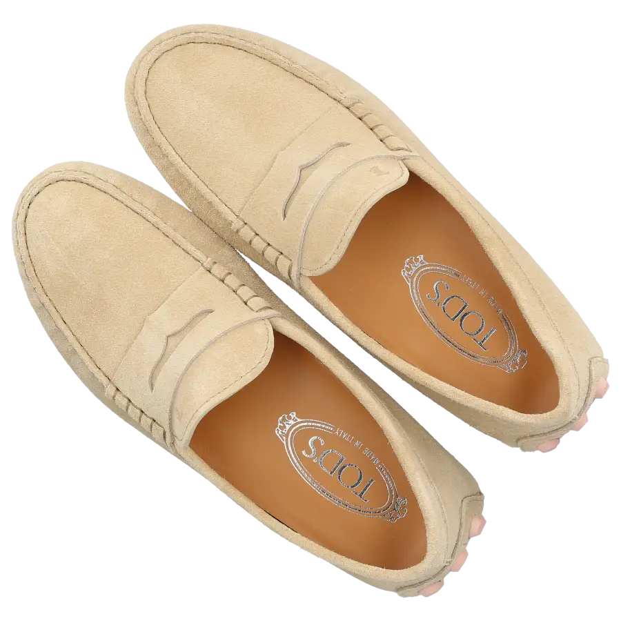 Tod's - Mokassins GOMMINOS BUBBLE Veloursleder - beige