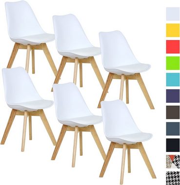 Woltu Esszimmerstuhl (Set, 6 St), Designstuhl Sitzfläche aus Kunstleder