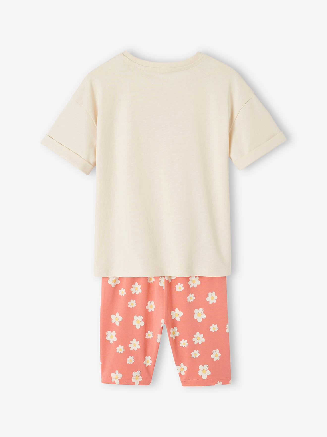 Vertbaudet Mädchen-Set: T-Shirt & Radlerhose Oeko-Tex - smaragdgrün