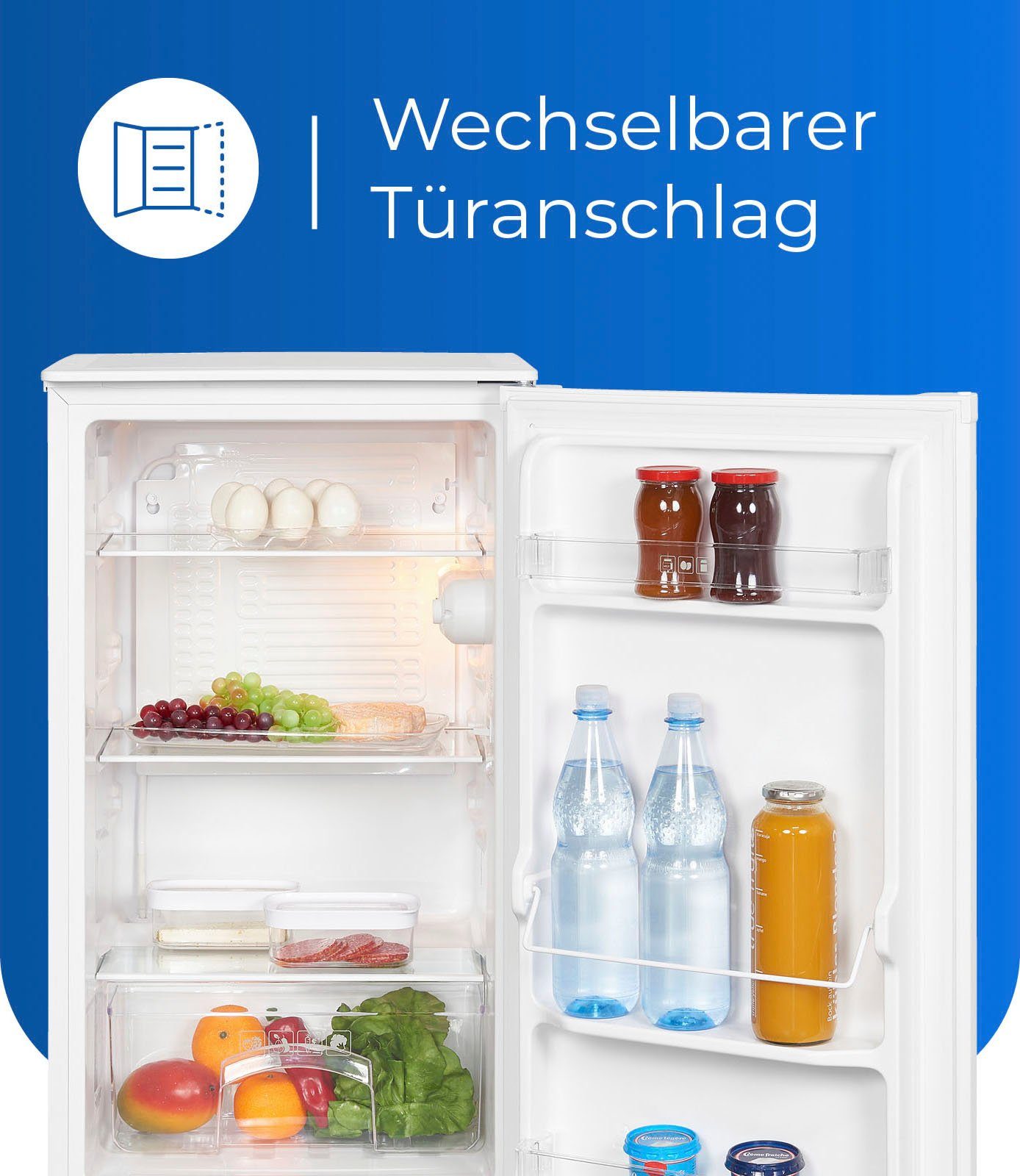exquisit Vollraumkühlschrank KS116-V-041E weiss, 85 cm hoch, 48 cm breit