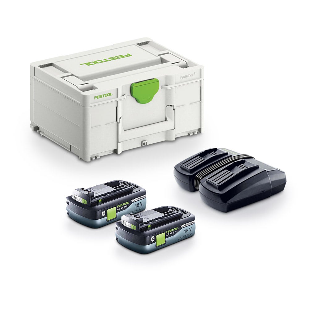 Kit de energia FESTOOL SYS 18V 2 x 4.0Ah TCL6 Duo em Systainer 577106