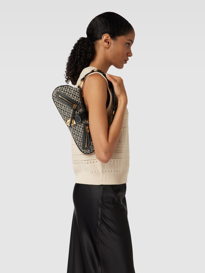 Handtasche mit Allover-Print Modell 'BELLE' in schwarz