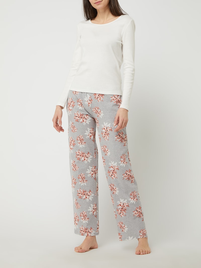 Lounge-Hose mit Logo-Applikation in mittelgrau