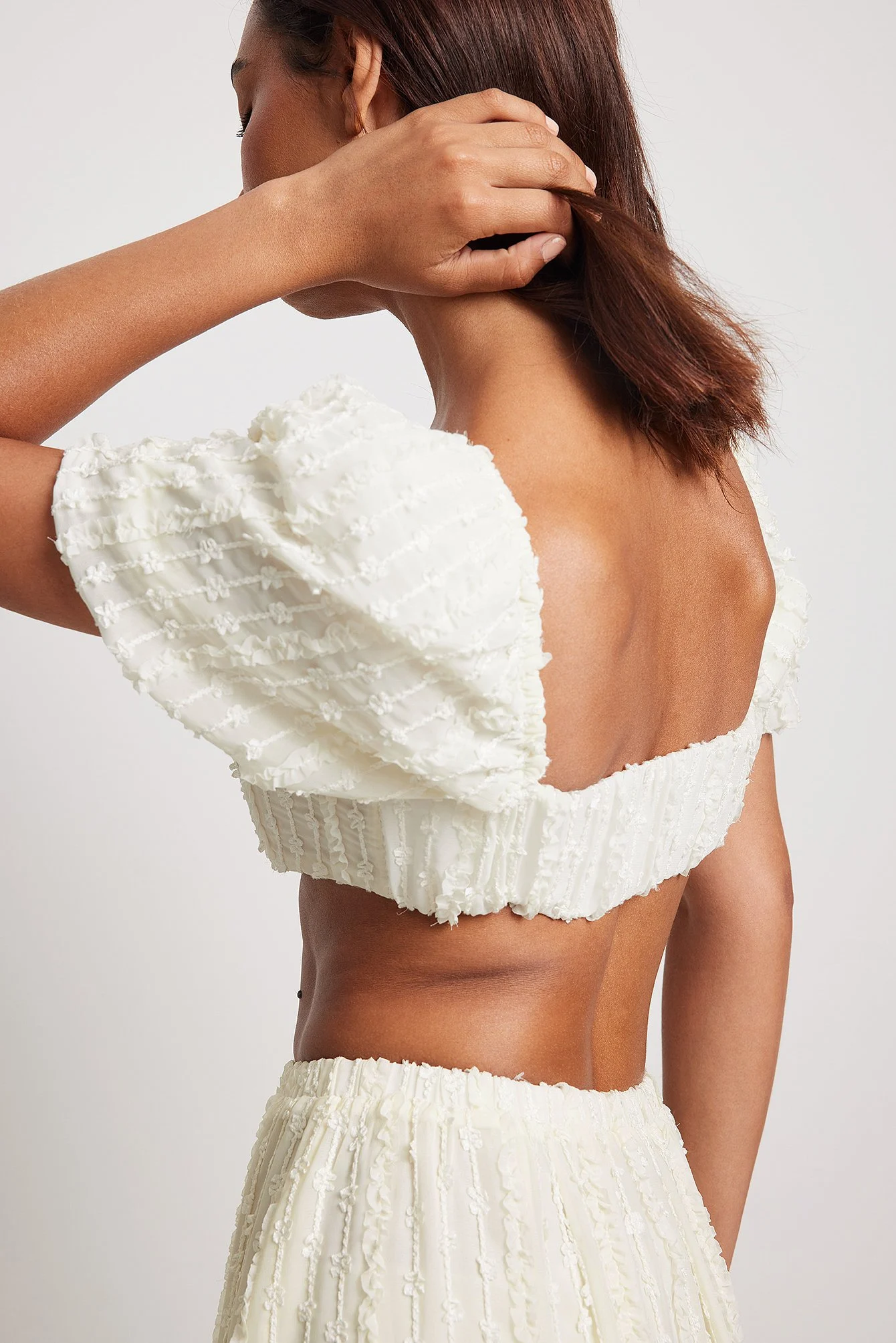 Crop-Top mit Puffärmeln
