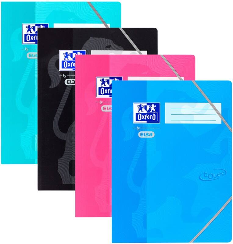 OXFORD Eckspannmappe TOUCH DIN A4 Blau Karton 24 x 32 x 32 cm