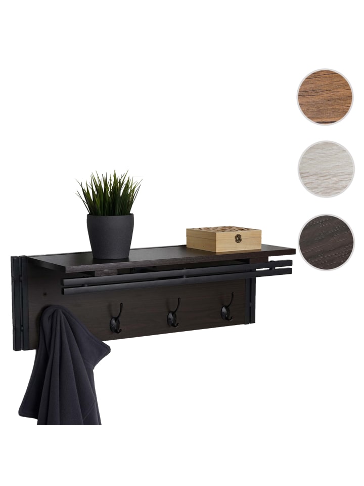 MCW Wandgarderobe A27 mit 4 Haken, Dunkelbraun günstig kaufen onesize