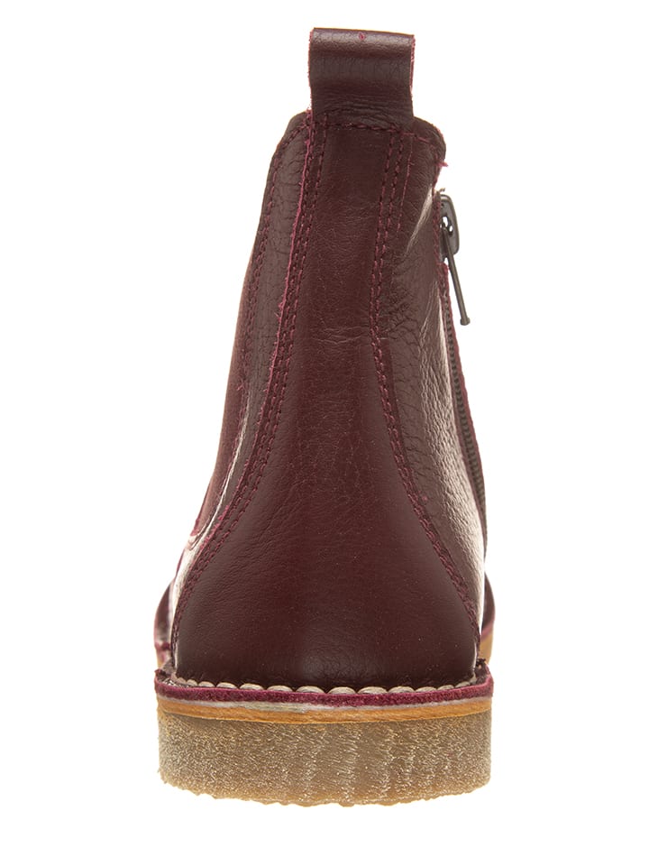 kmins Leder-Chelsea-Boots in Bordeaux günstig kaufen