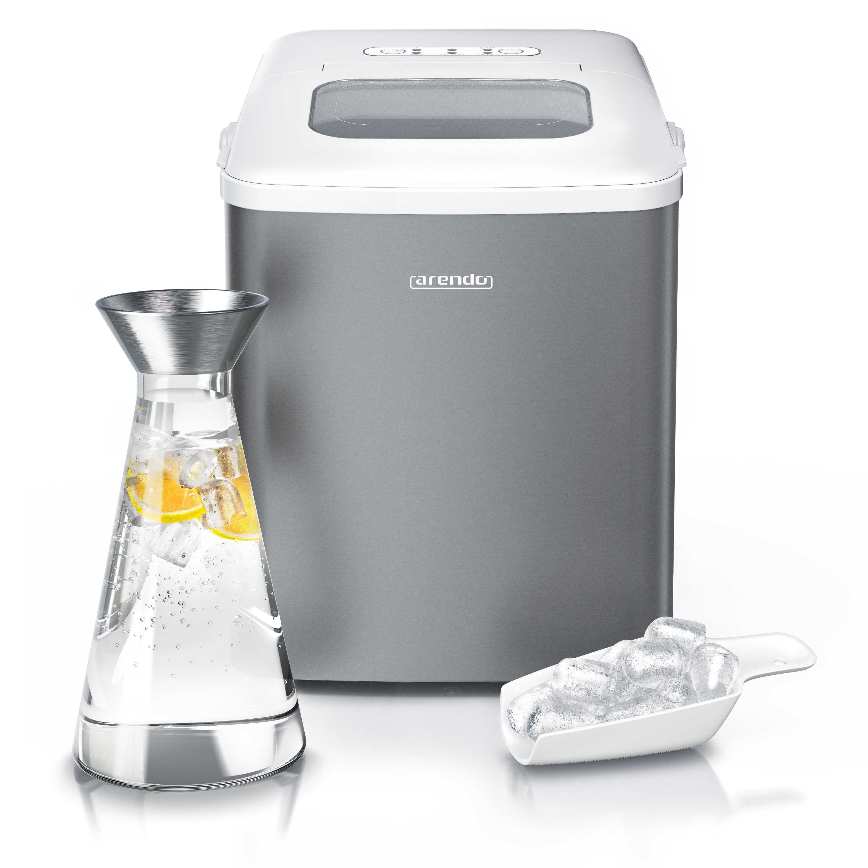 Arendo Eiswürfelmaschine, 120W mit 1,5L Behälter Eiswürfelbereiter, 9 Eiswürfel in 9 Minuten