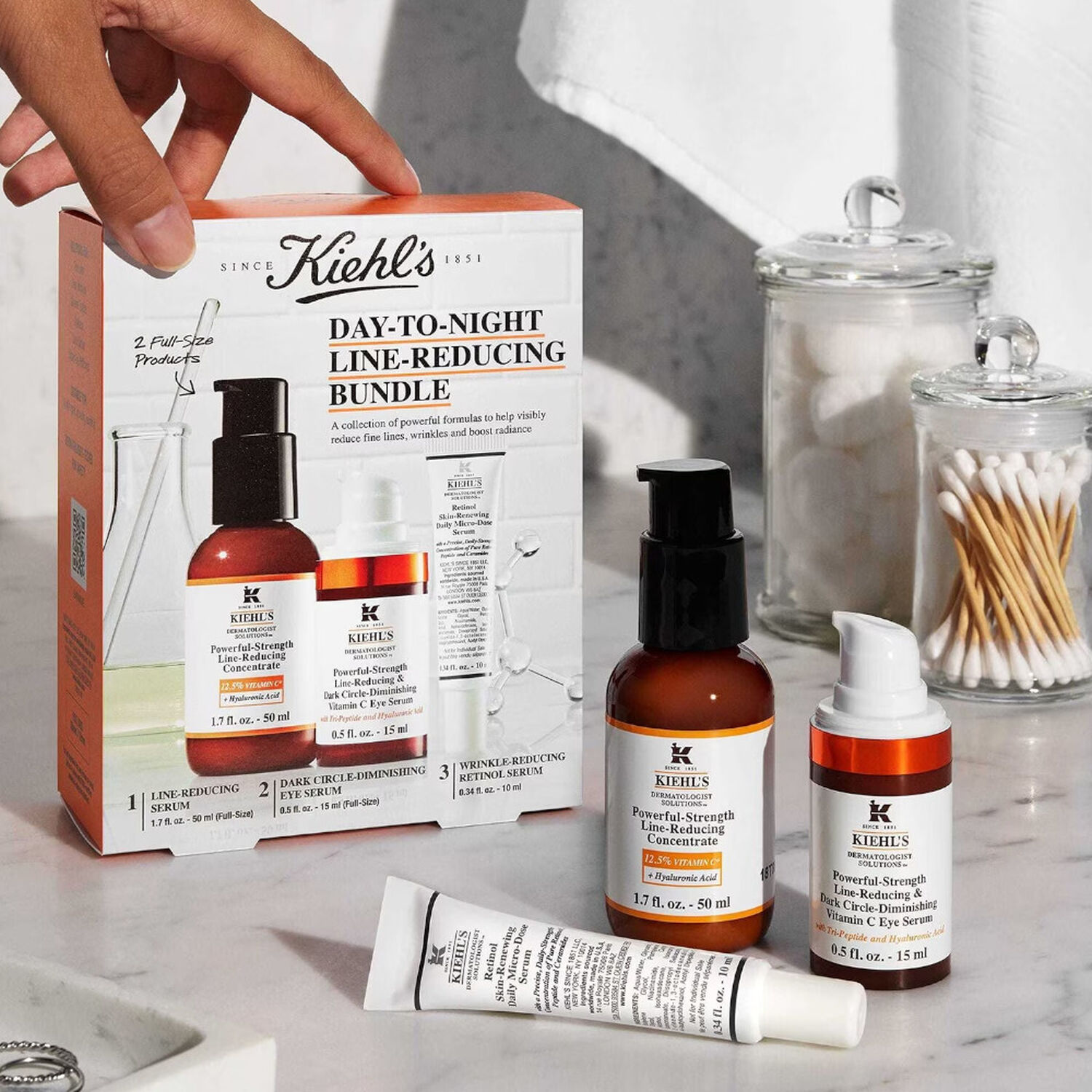 kiehl's Day To Night Line Reducing Bundle Coffret Sérums Visage & Yeux Anti-Rides