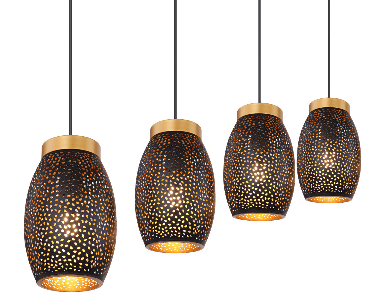 Globo Lighting - NARRI - Hängeleuchte Metall goldfarben, 4x E27