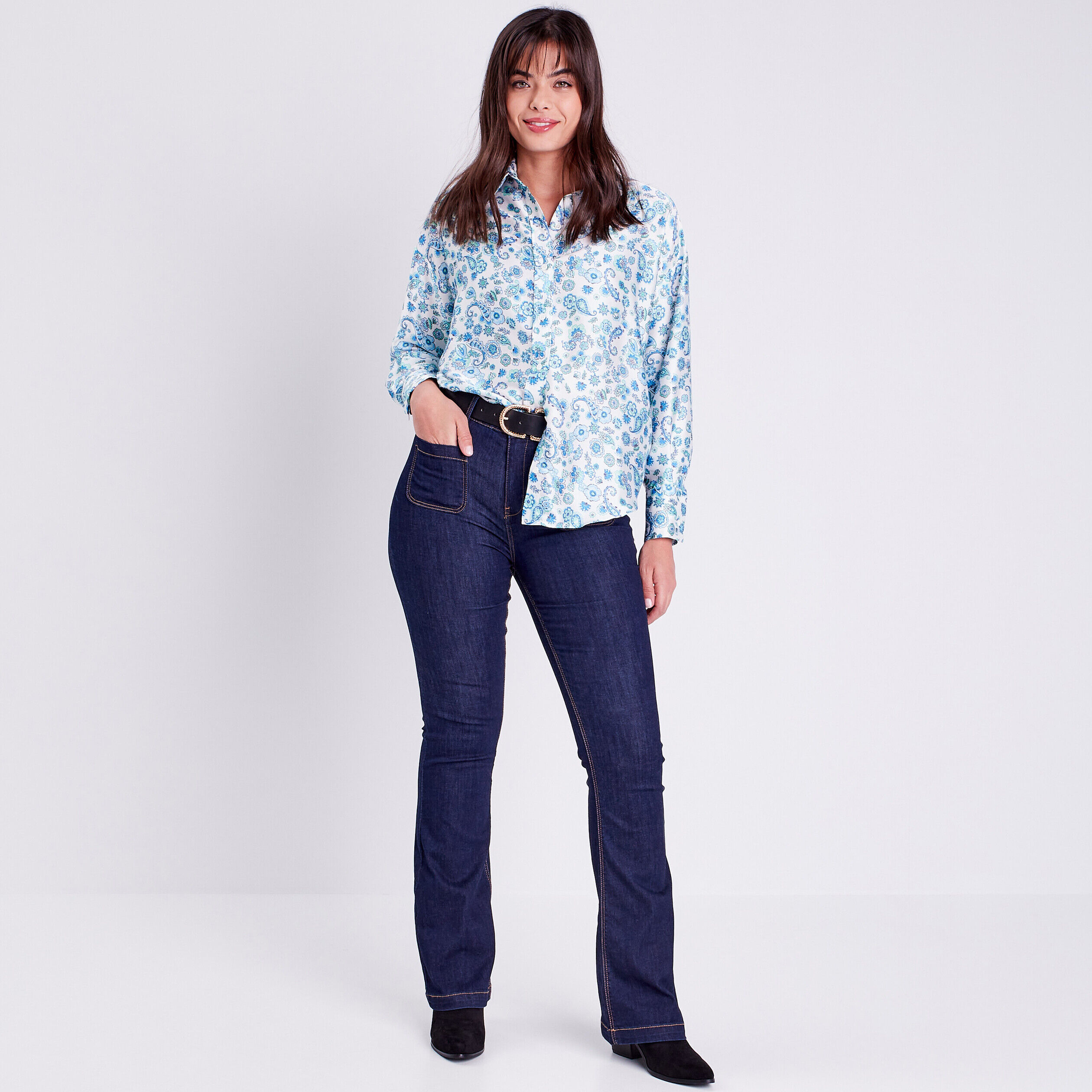 Jeans bootcut denim brut femme | Cache Cache