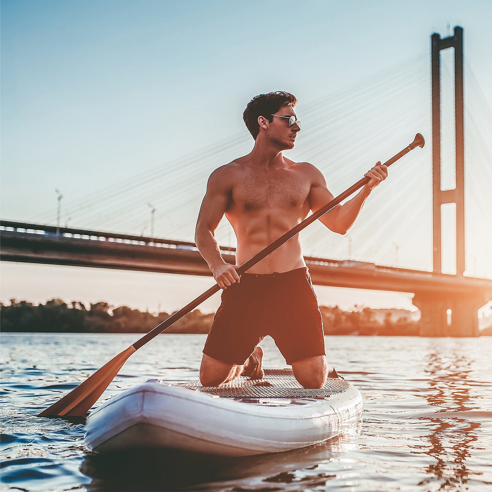 VENDOMNIA Inflatable SUP-Board Set - aufblasbar, Zubehör, Pumpe, Tragetasche, Stand Up Paddle Board, (15 cm dick, 3 PVC Schichten, max 130 kg, 7 Farben, 4 Größen 305cm 320cm 366cm 380cm, Paddling board, Paddelboard, Surfboard)