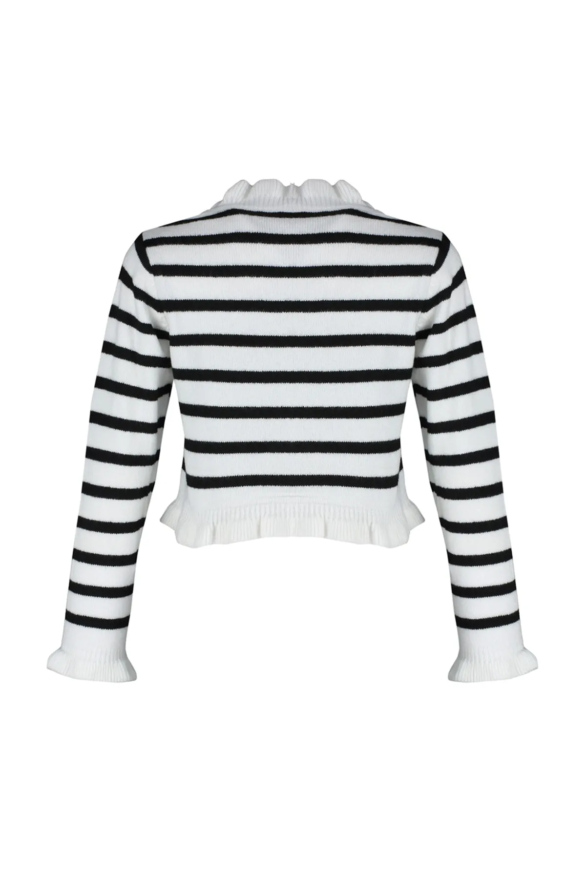Trendyol Collection  Ecrufarbene, kurze Strickjacke TWOAW24HI00169