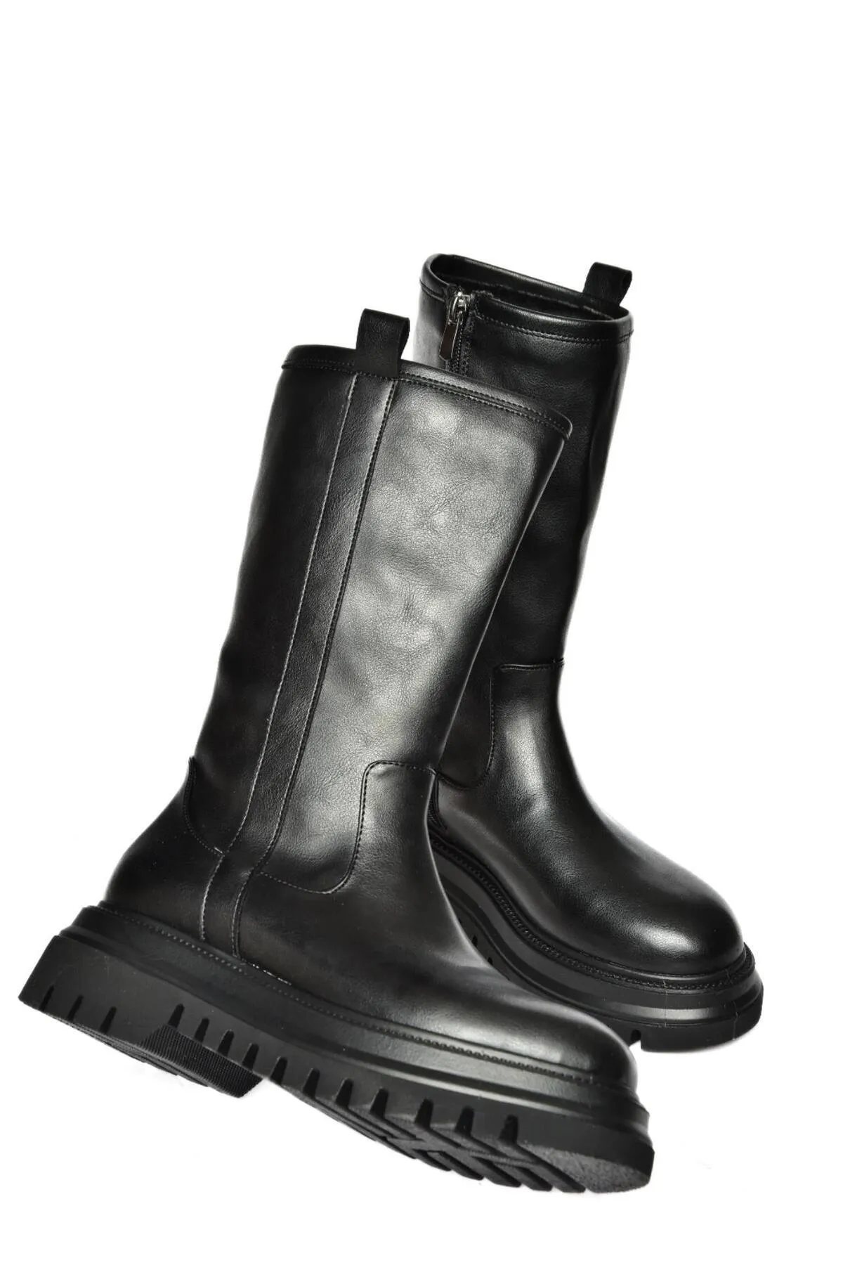 Fox Shoes  R312104909 Schwarze Damenstiefel mit dicken Sohlen