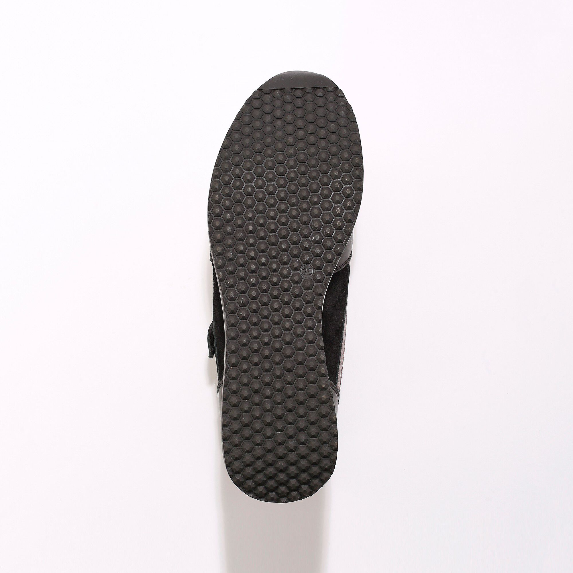 Baskets compensées zippées et scratchées en cuir