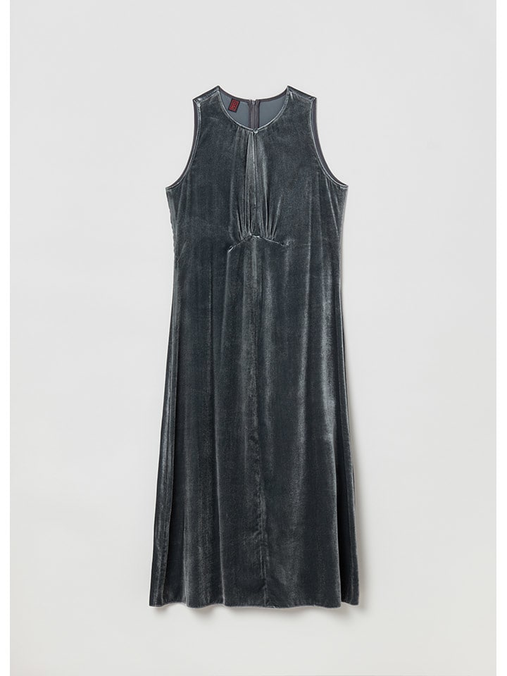STEFANEL Samtkleid in Anthrazit günstig kaufen