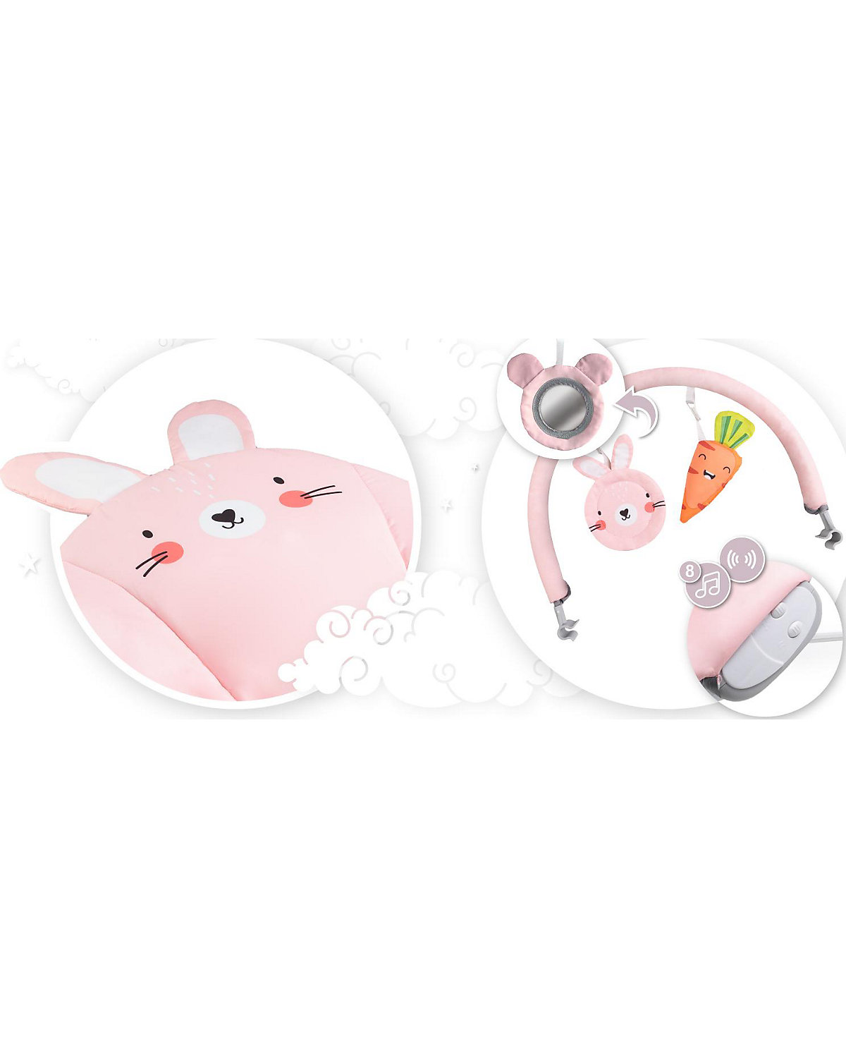 Babywippe GLOSSY, bunny