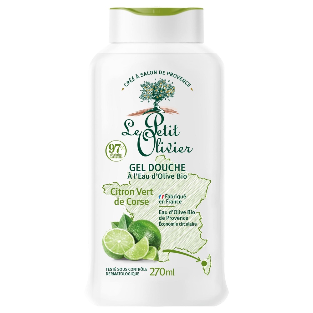 le petit olivier Gel Douche Hydratant à l'Eau d'Olive BIO Citron Vert de Corse Gel Douche Hydratant