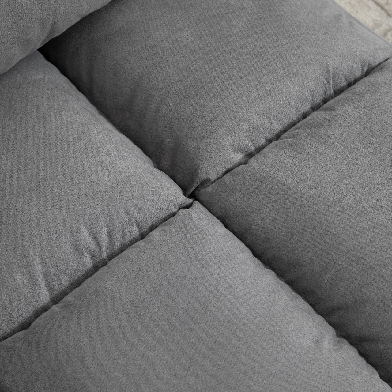 HOMCOM Bodenstuhl 2-in-1 Bodensessel Bett mit Rückenlehne Verstellbar Grau