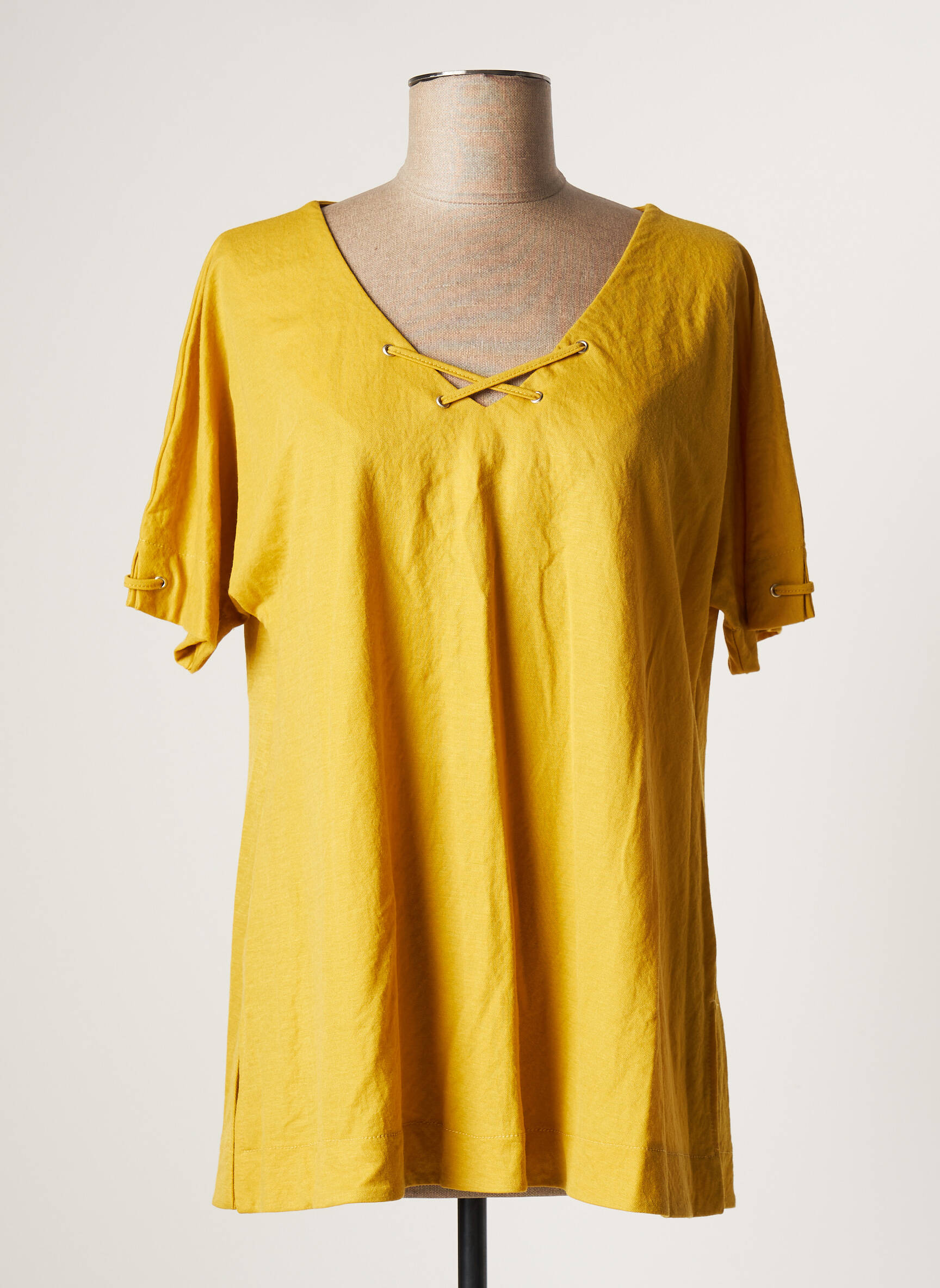 Franck Anna Tuniquemanchecourte Femme couleur jaune