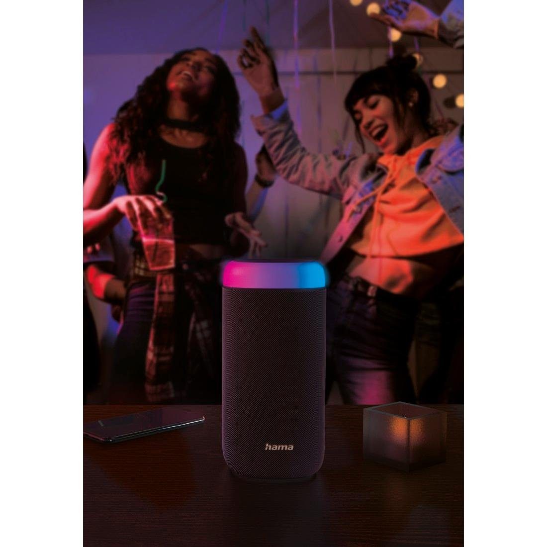 Hama Bluetooth Box Shine 2.0 LED Xtra Bass 360ᵒ Sound spritzwassergeschützt Bluetooth-Lautsprecher (Freisprechanlage,Xtra Bass,360ᵒ Sound)