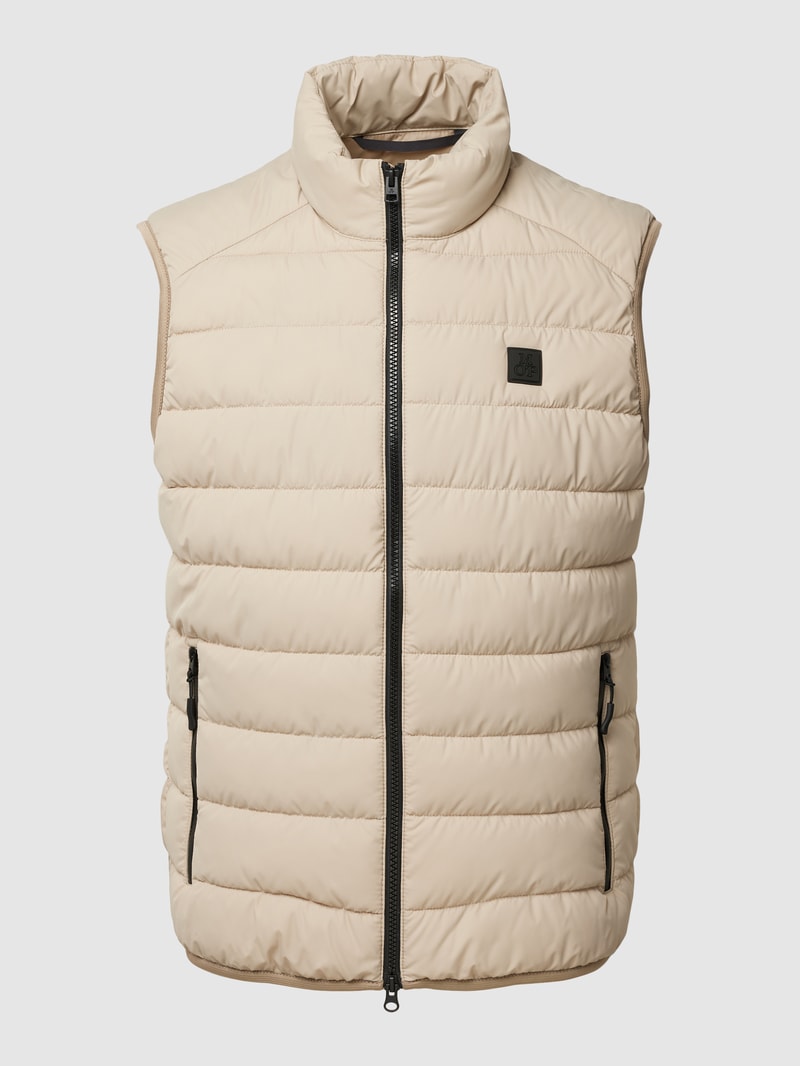 Steppweste mit Stehkragen in beige