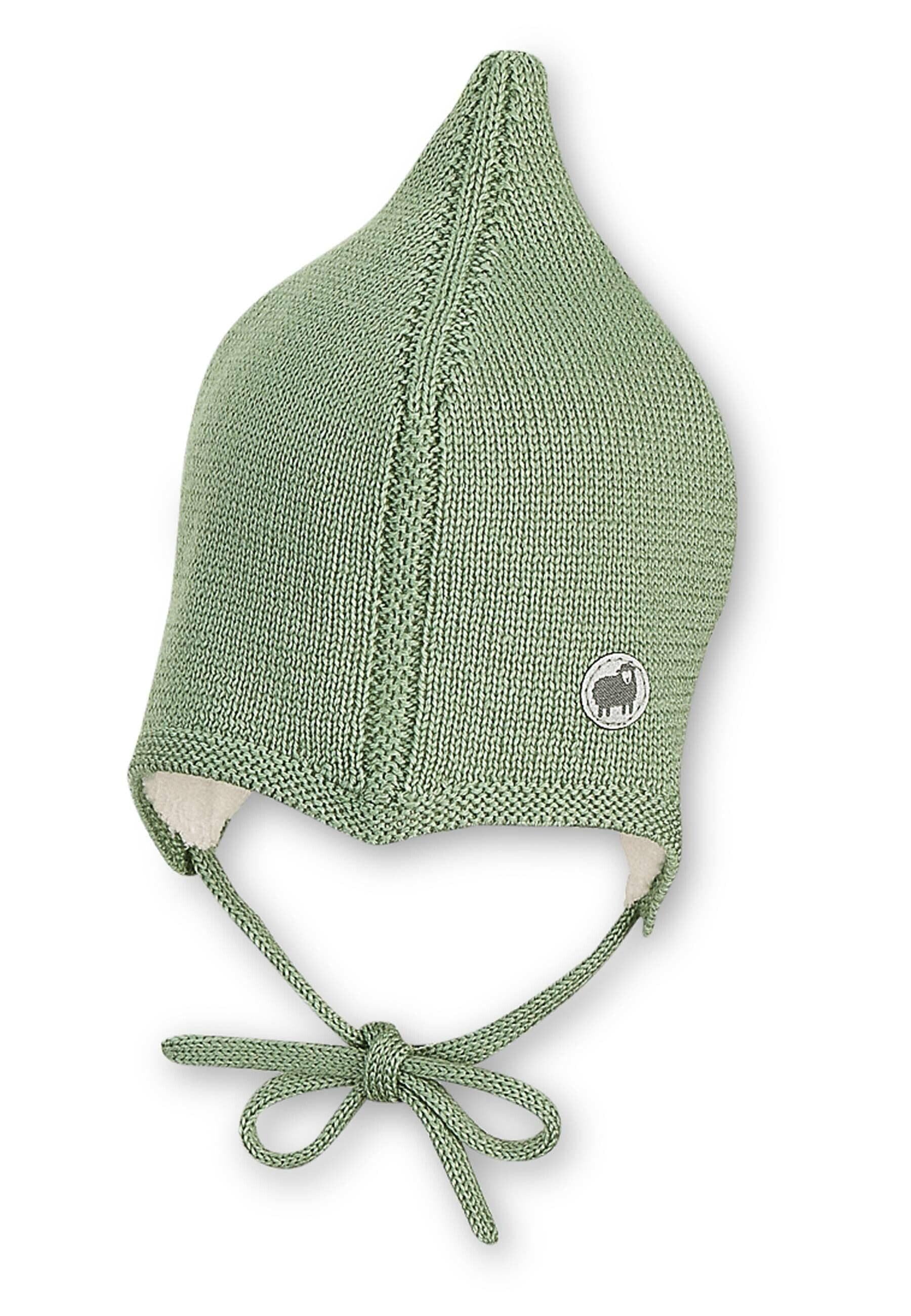 Strickmütze Baby aus Merinowolle unifarben