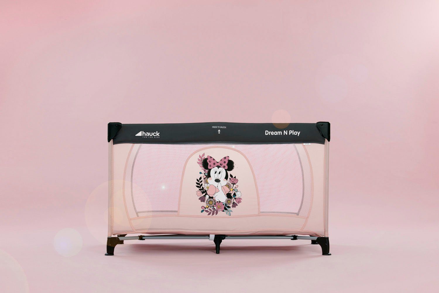 Hauck Baby-Reisebett Dream N Play - Minnie Sweetheart, inkl. Transporttasche