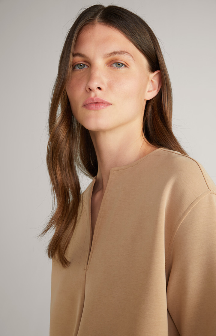 Soft Scuba-Sweat-Shirt in Beige