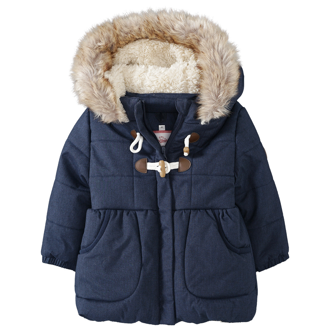 Baby Steppjacke mit Fellimitat