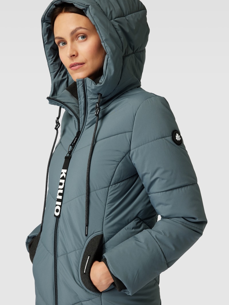 Steppmantel mit Label-Details Modell 'THE ARIBAY' in rauchblau
