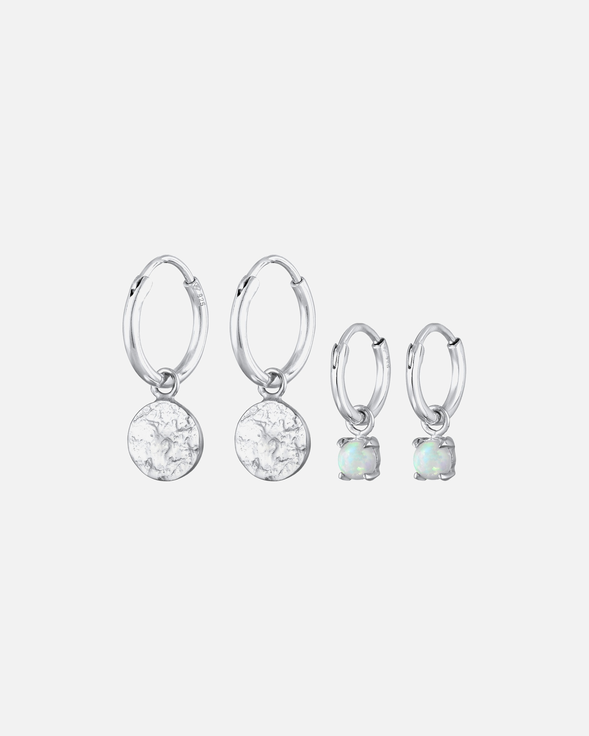 Set di 2 orecchini creoli da donna Elli con opale in argento sterling 925