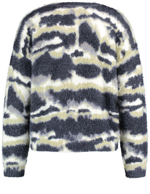Gemusterter Pullover aus flauschigem Strick