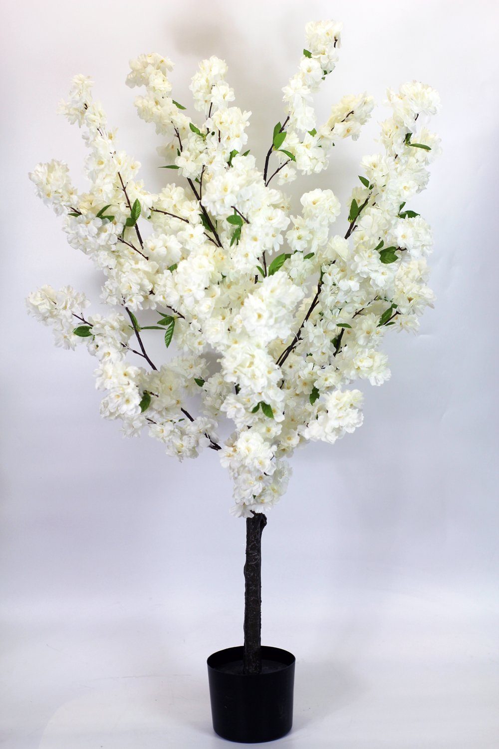 Kunstpflanze Künstlicher Kirschbaum weißer Kirschblütenbaum, Arnusa, Höhe 120 cm, Fertig im Topf