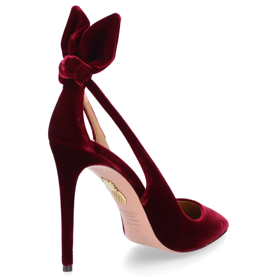 Aquazzura - Pumps BOW TIE 105 Samt - rot