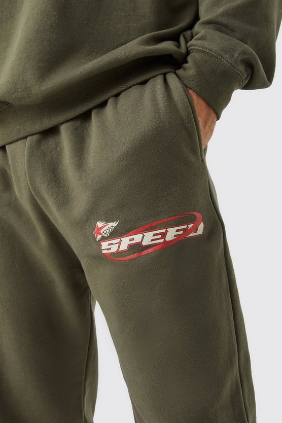 Sweatshirt-Trainingsanzug mit Moto-Print