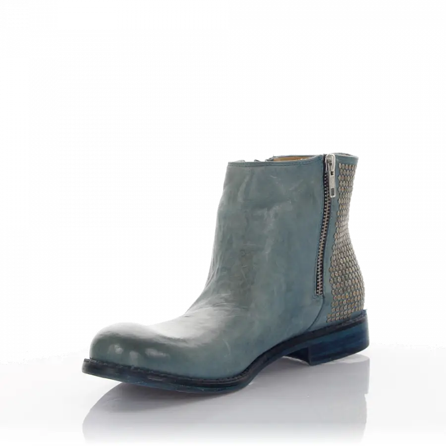 Rossano Bisconti - Cowboy-/ Bikerstiefeletten Kalbsleder Nieten blau - blau
