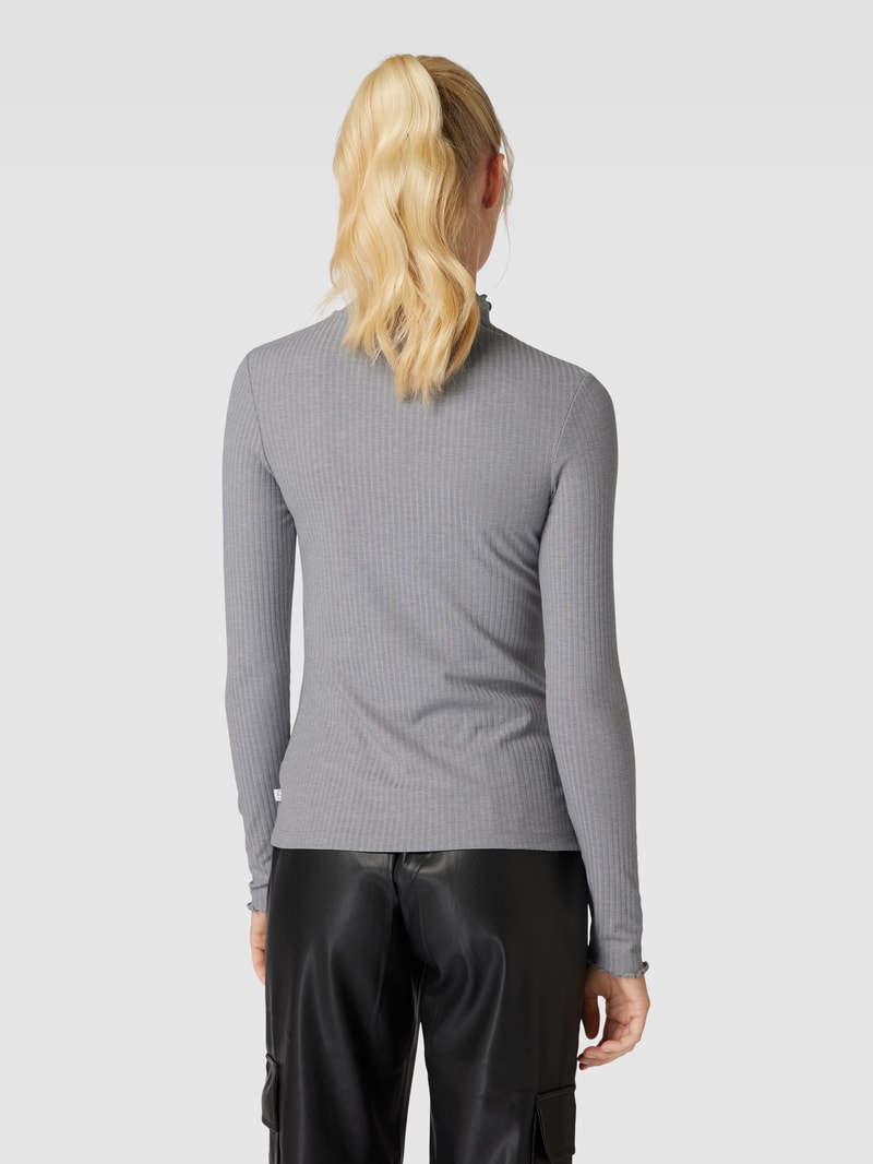Longsleeve mit Wellensaum in hellgrau