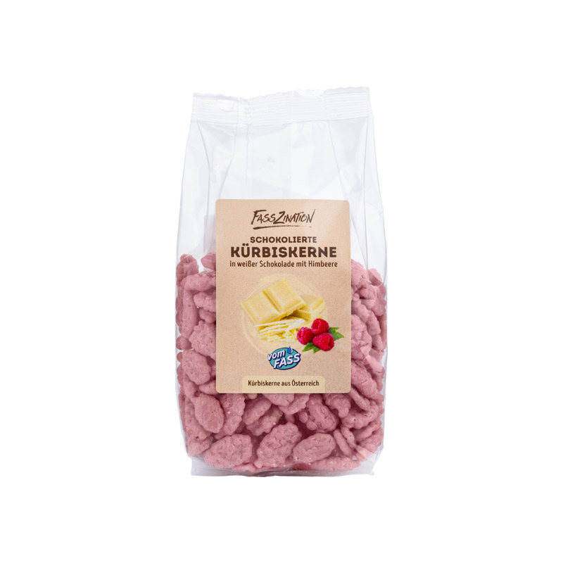 Kürbiskerne dragiert mit Himbeere