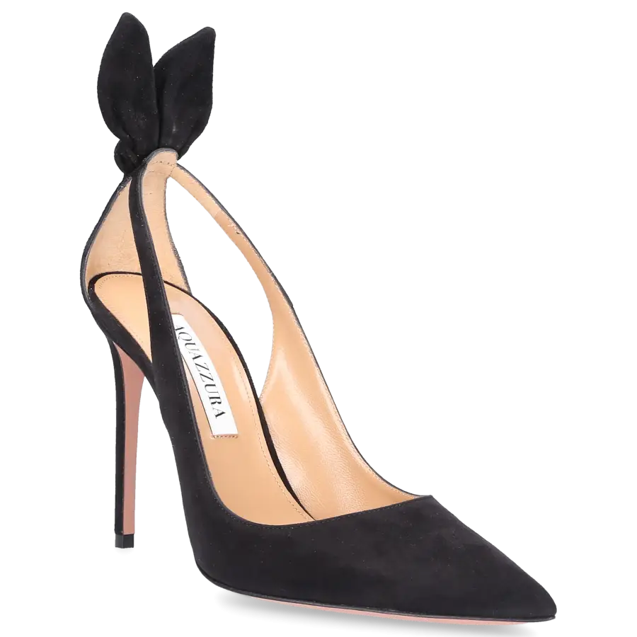 Aquazzura - Pumps BOW TIE 105 Veloursleder - schwarz