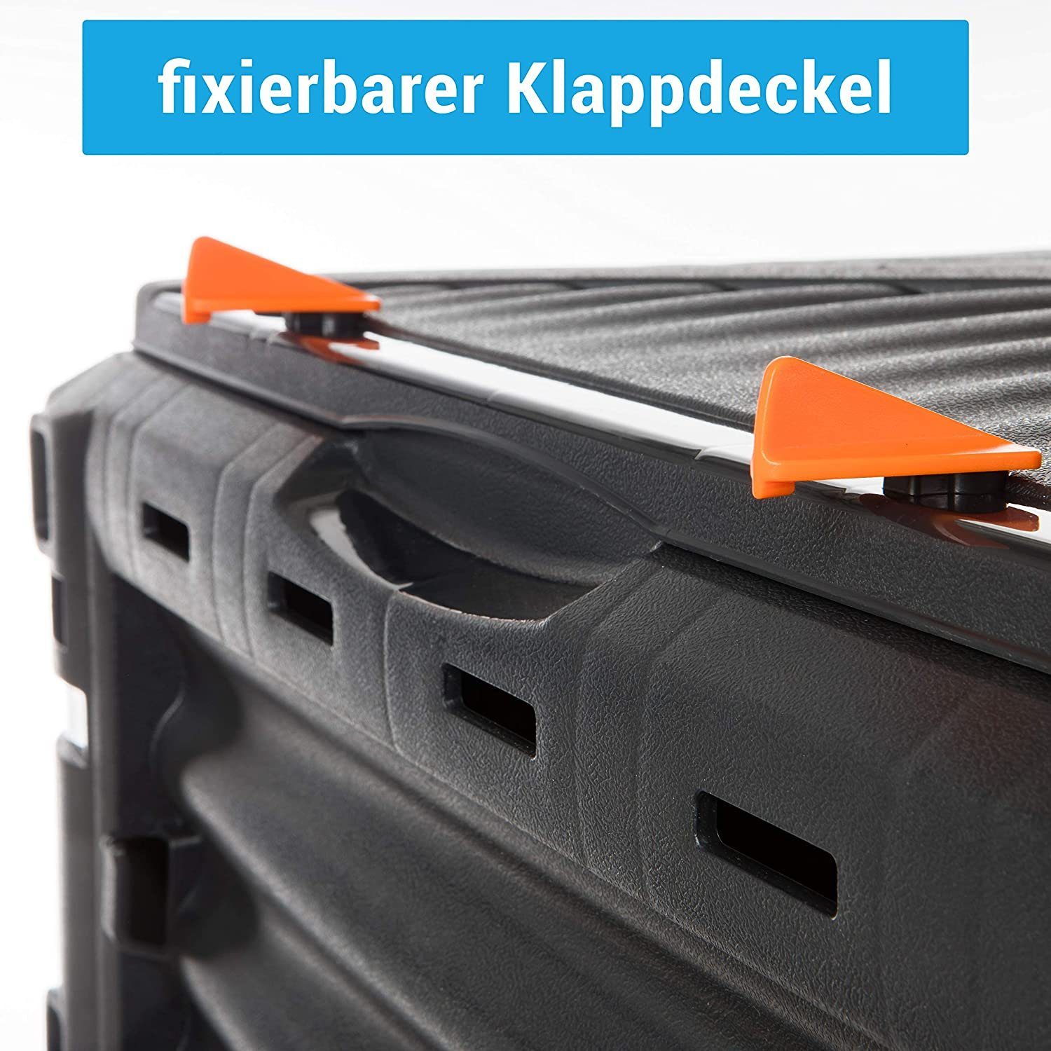 Centi Thermokomposter Gartenkomposter aus Kunststoff Schnellkomposter, Thermokomposter, 300 l, (1 St., 300L), Kompost Abfall Box Kompostierer mit Deckel verschließbar grün