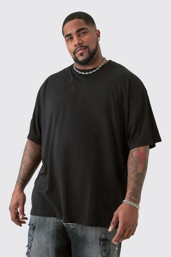 Plus schwarzes T-Shirt mit Homme Dog Star Print