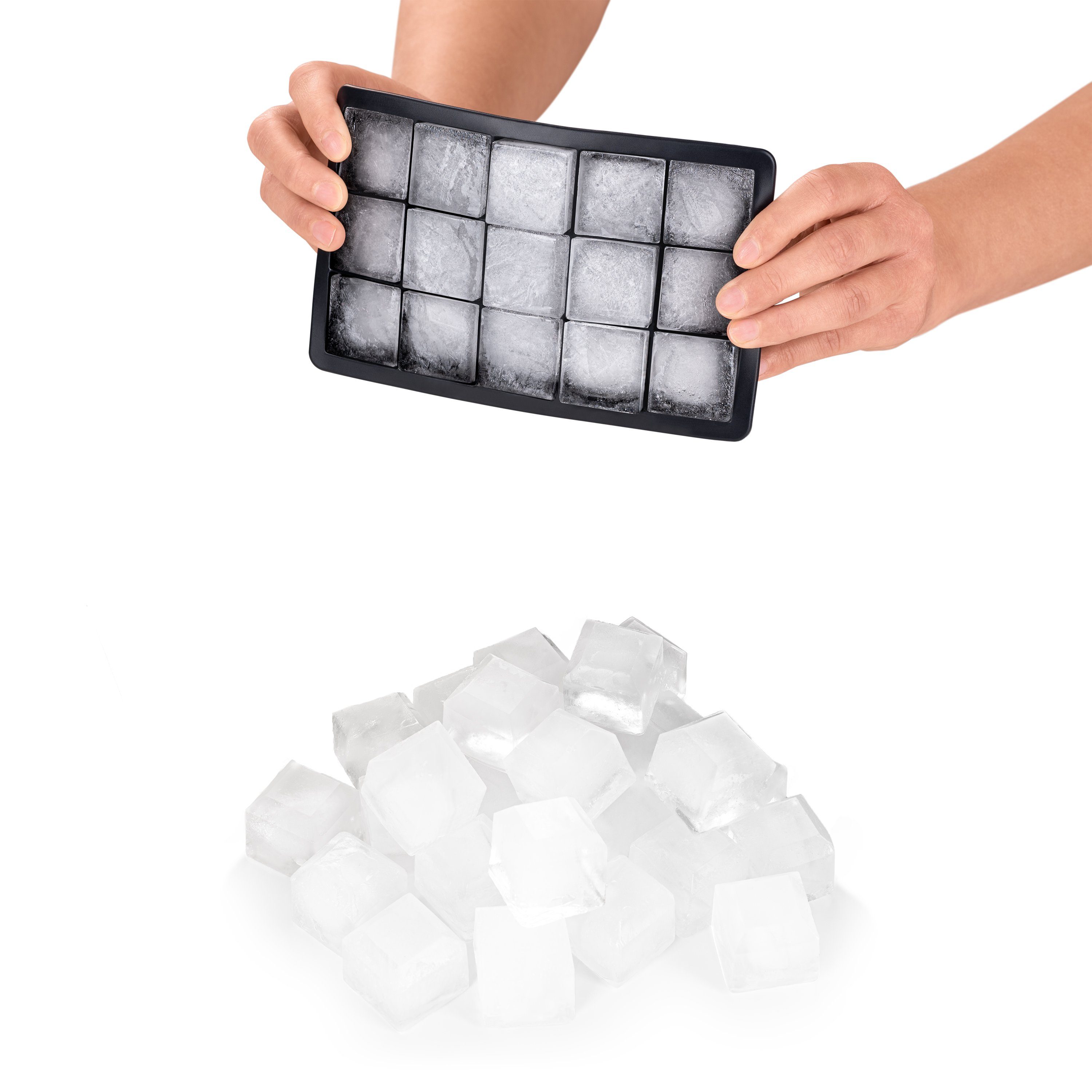 Blumtal Eiswürfelform Eiswürfelform Silikon Würfel - Würfelgröße XL, 2x15er Pack, BPA frei, Leichtes Herauslösen der Eiswürfel