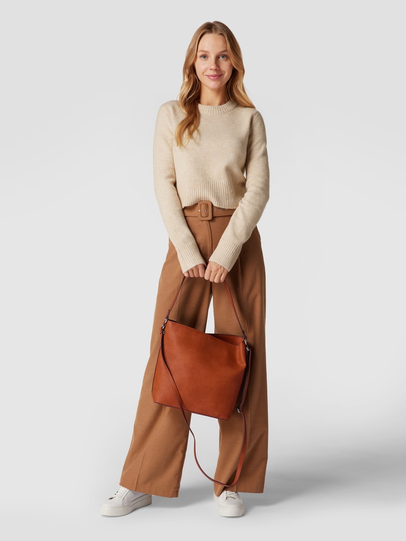 Hobo Bag in Leder-Optik in cognac